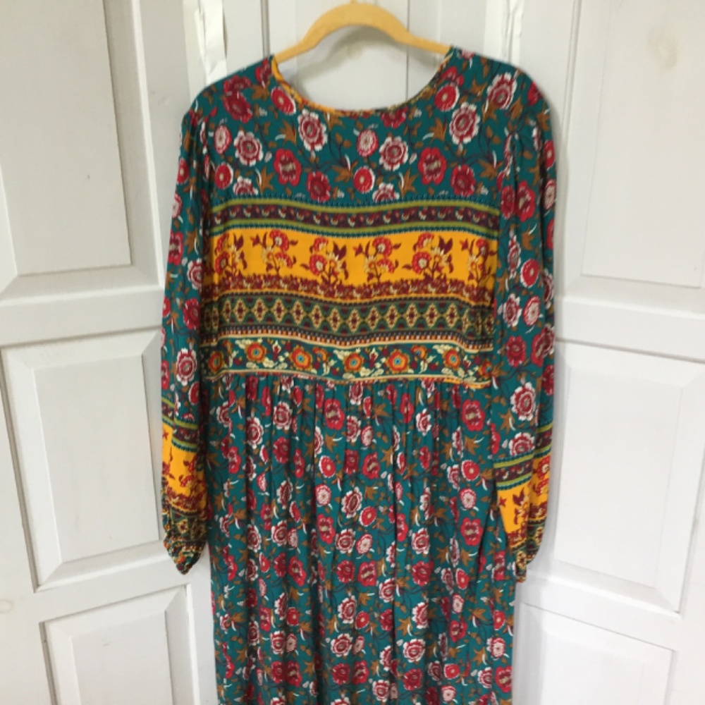 Floral Long Sleeve Dress - Multicolor - Picture 13 of 15